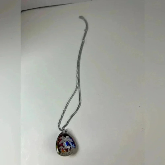 Vintage German Glass Intaglio Pendant Necklace - Picture 2 of 6